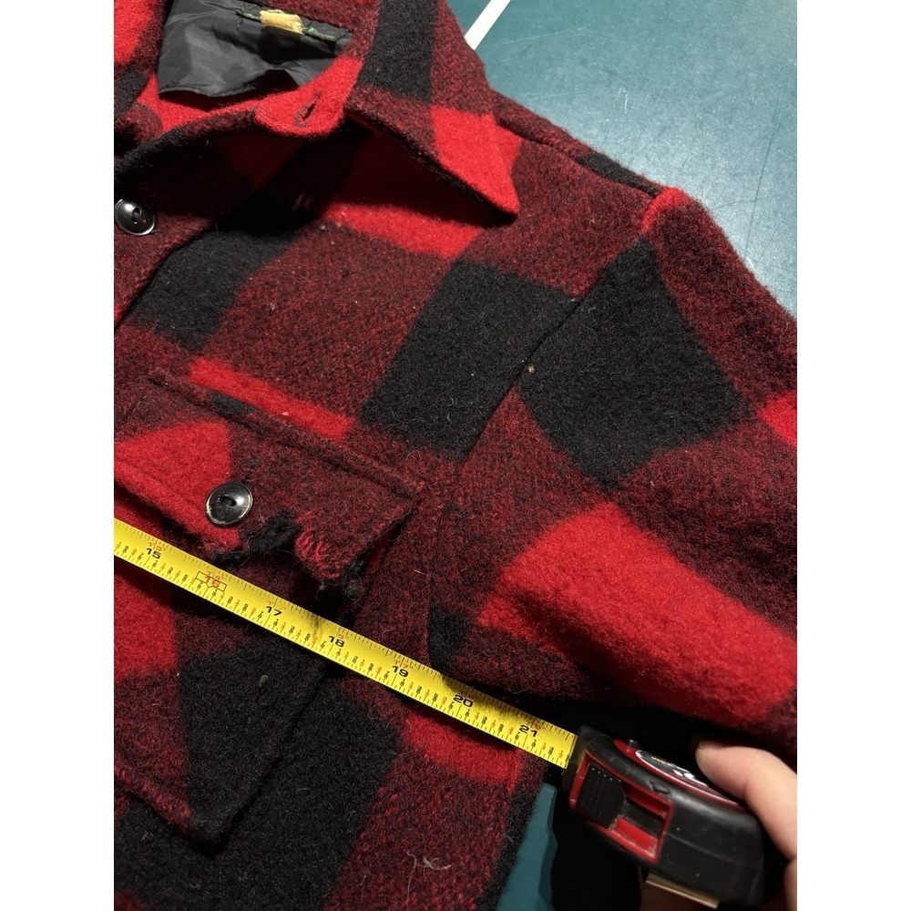 Vintage 70s Abercrombie & Fitch Chippewa Wool Shirt Jacket Buffalo Plaid Men's M - Picture 15 of 16